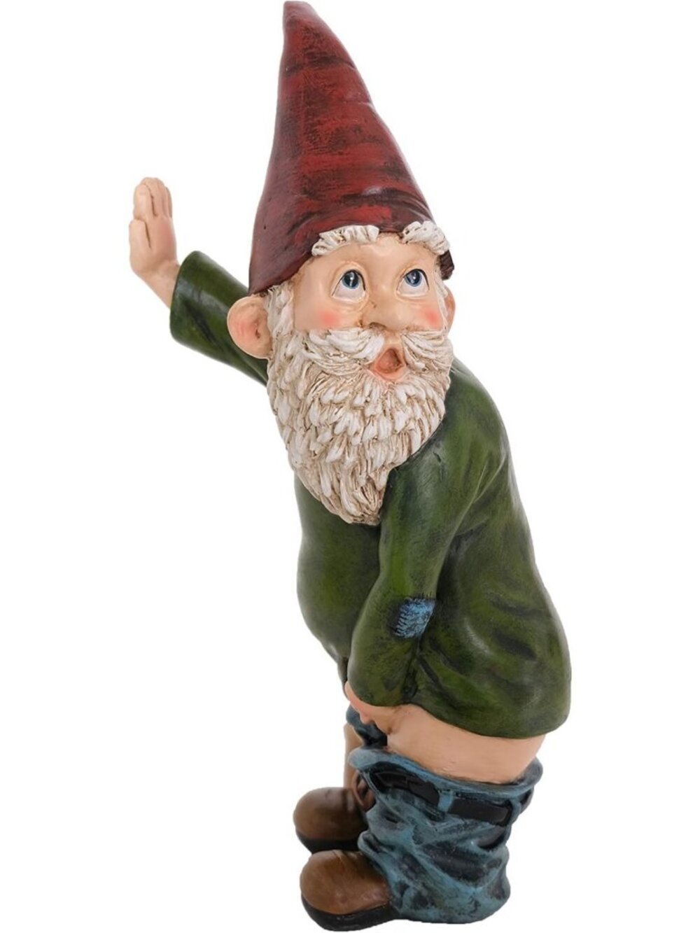 Funny Peeing Gnome Statue - 10.3" Tall Polyresin Garden Decor for Lawn & Home
